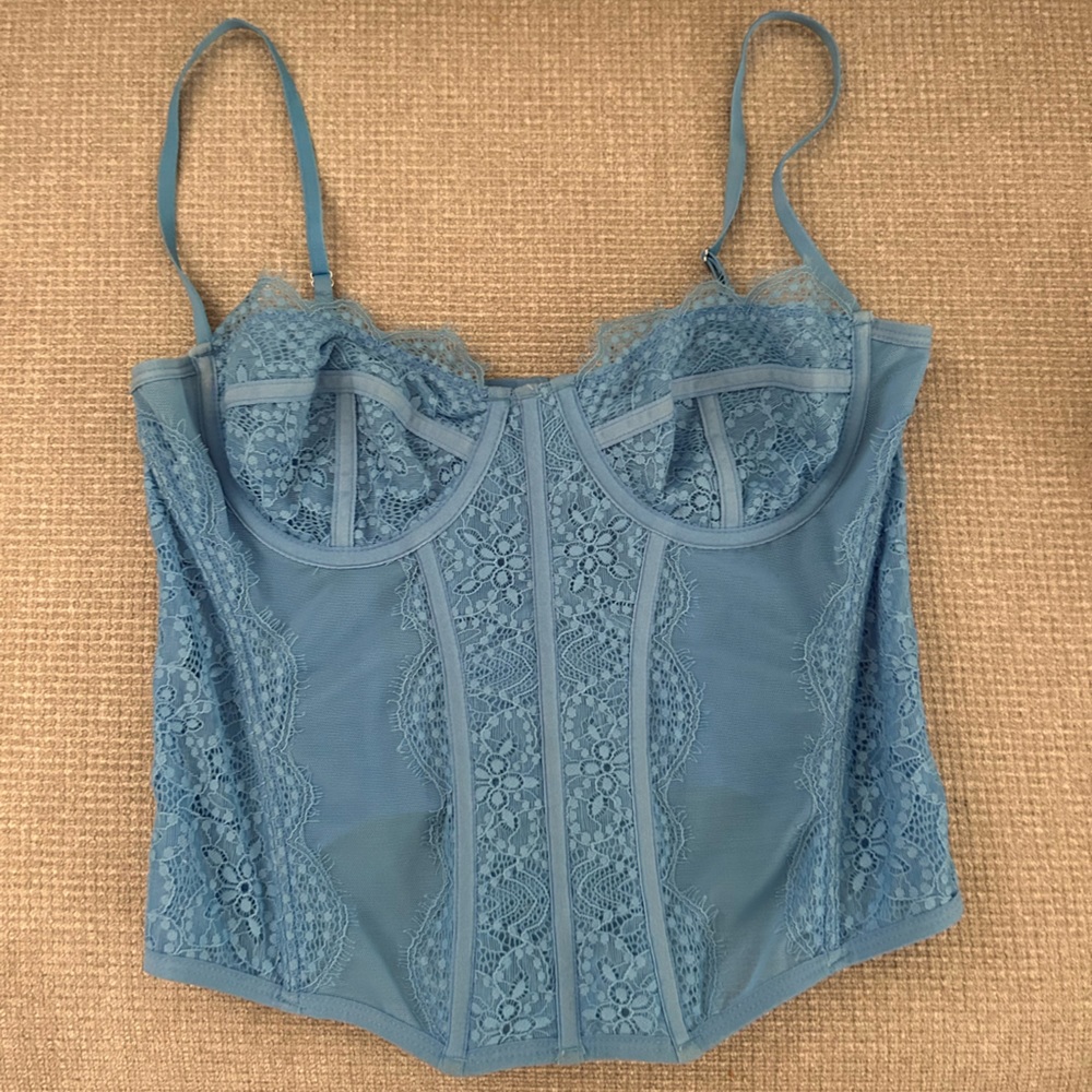 Urban Outfitters Out from Under Modern Love Corset Blue Large